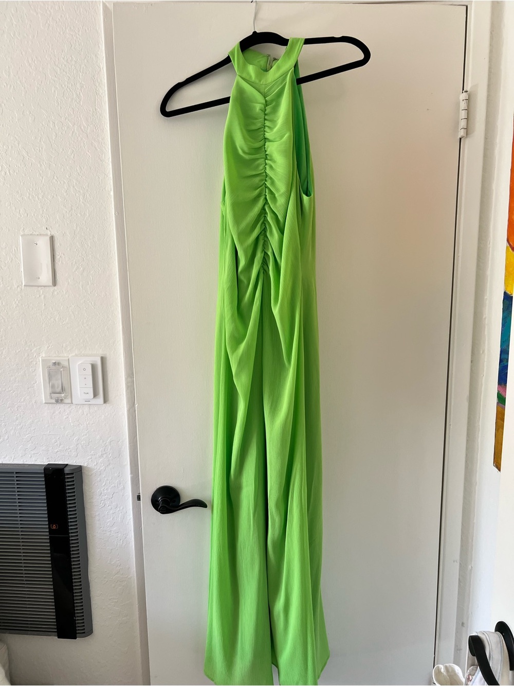 STAUD Coastal Ruched Maxi Dress Key Lime Green Size 6
